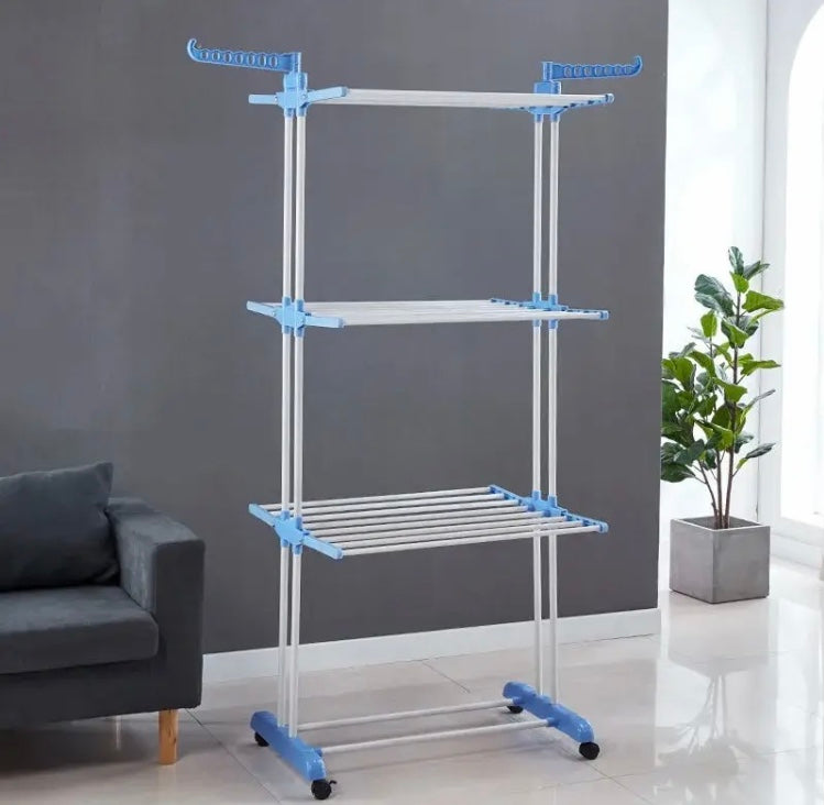 Multifunctional Drying Rack, Moveable Clothes Hanger Rack, Floor Standing Coat Rack With Wheels Space Saving Rack Multifunctional Drying Rack, Moveable Clothes Hanger Rack, Floor Standing Coat Rack With Wheels Space Saving Rack